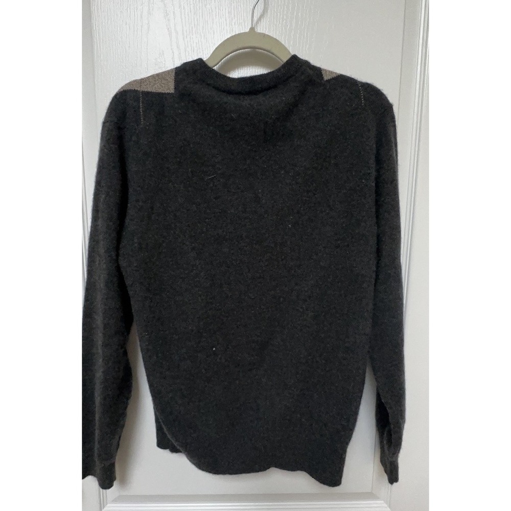 NWT Paolo Mondo Sweater 100 Cashmere Men S Brown Argyle Diamond V-Neck Soft Lux - Picture 2 of 6